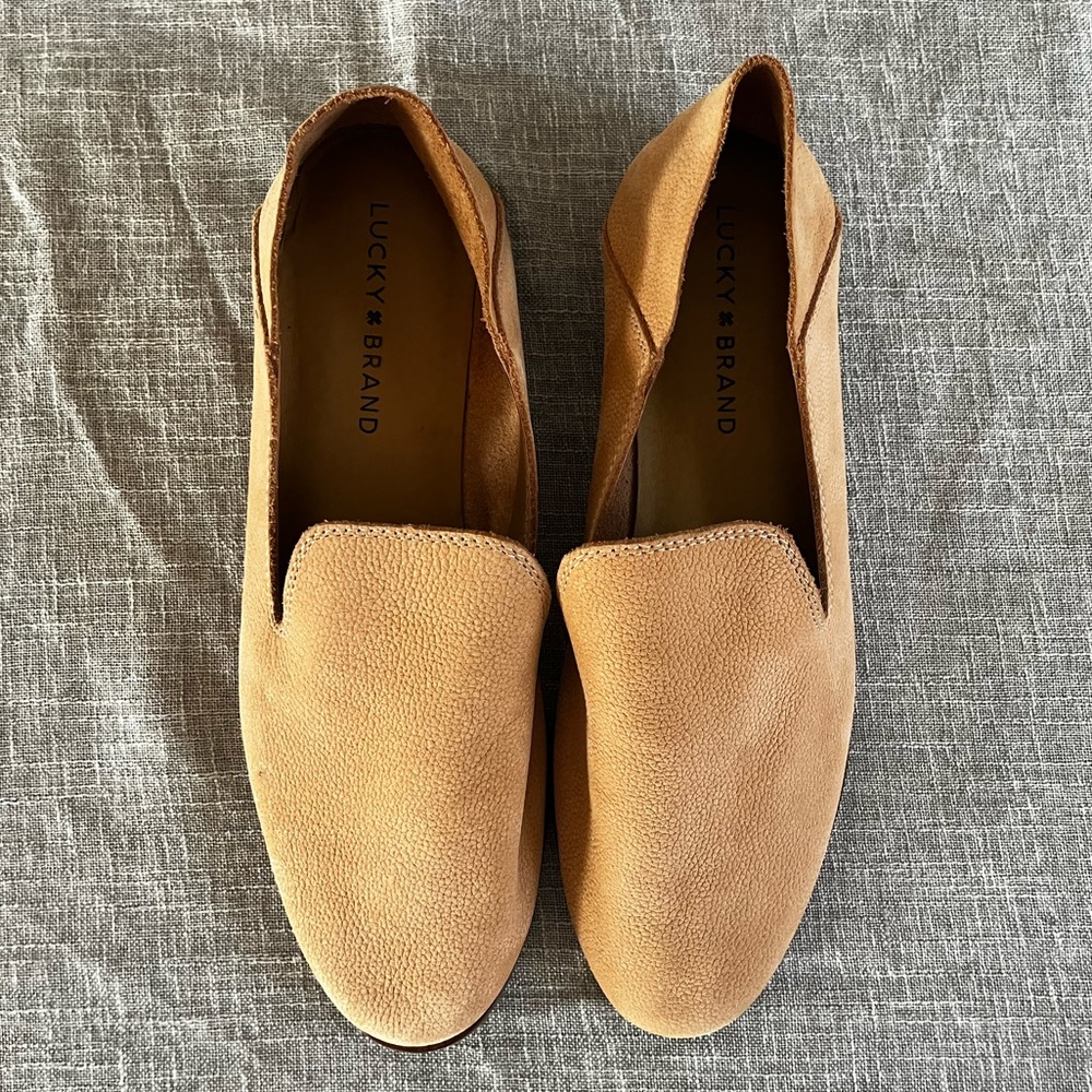 Lucky Brand Women's Size 8.5 Shoes Brown Leather Comfort Flat Loafers